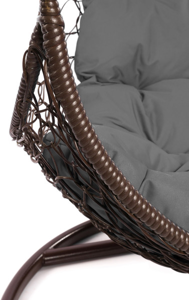 Изображение товара Кресло подвесное M-Group Орех / 11600209 (коричневый ротанг/серая подушка)