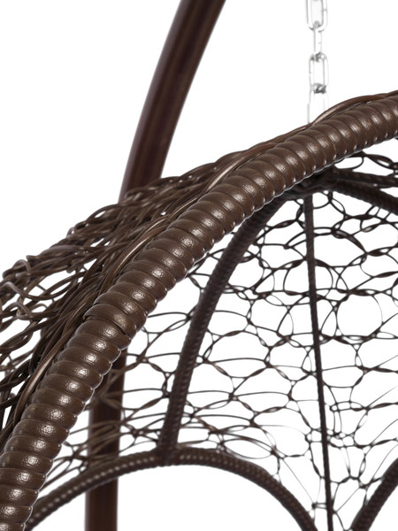 Изображение товара Кресло подвесное M-Group Орех / 11600209 (коричневый ротанг/серая подушка)