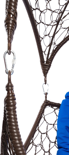 Изображение товара Кресло подвесное M-Group Орех / 11600210 (коричневый ротанг/синяя подушка)