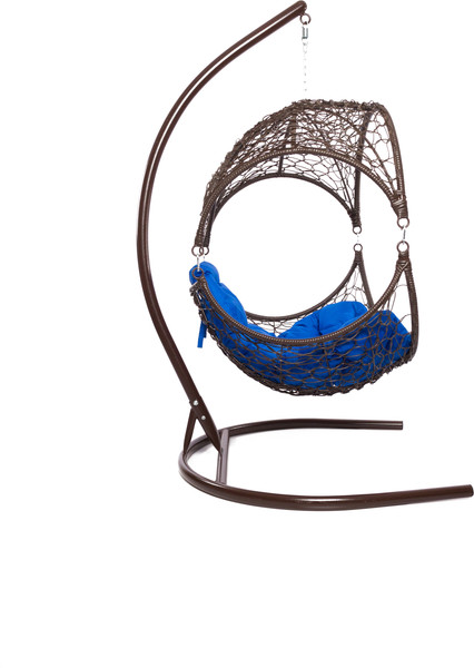 Изображение товара Кресло подвесное M-Group Орех / 11600210 (коричневый ротанг/синяя подушка)