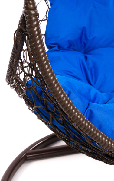 Изображение товара Кресло подвесное M-Group Орех / 11600210 (коричневый ротанг/синяя подушка)