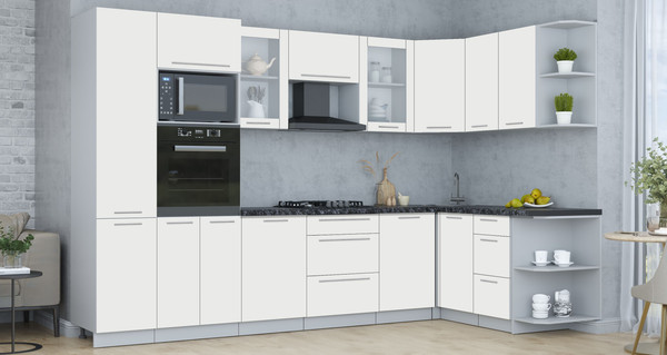 Изображение товара Кухонный гарнитур Интерлиния Мила Пластик 1.68x3.2 PR (зефирный/зефирный/кастилло темный)