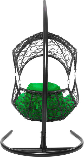 Изображение товара Кресло подвесное M-Group Орех / 11600404 (черный ротанг/зеленая подушка)