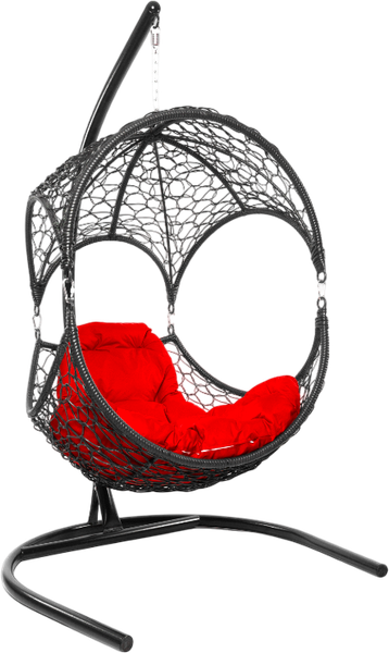 Изображение товара Кресло подвесное M-Group Орех / 11600406 (черный ротанг/красная подушка)