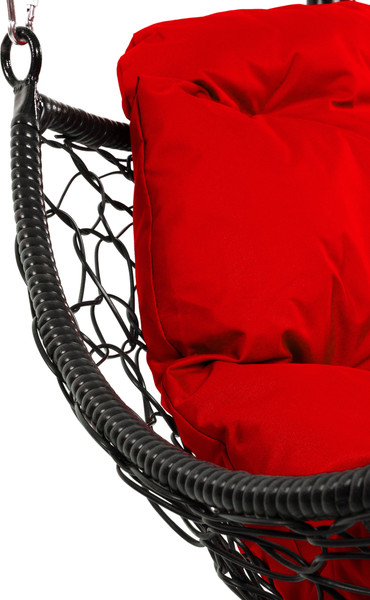 Изображение товара Кресло подвесное M-Group Орех / 11600406 (черный ротанг/красная подушка)