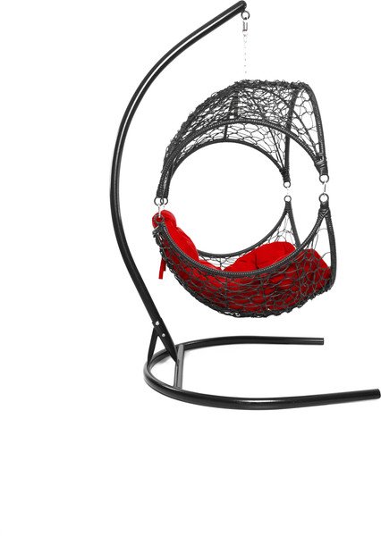 Изображение товара Кресло подвесное M-Group Орех / 11600406 (черный ротанг/красная подушка)