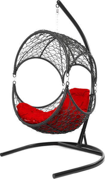 Изображение товара Кресло подвесное M-Group Орех / 11600406 (черный ротанг/красная подушка)