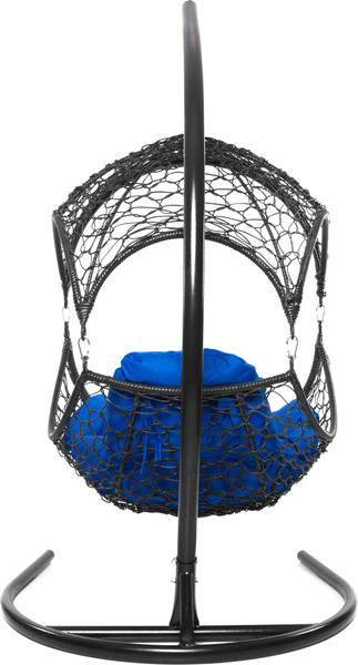 Изображение товара Кресло подвесное M-Group Орех / 11600410 (черный ротанг/синяя подушка)