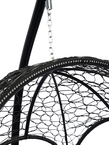 Изображение товара Кресло подвесное M-Group Орех / 11600410 (черный ротанг/синяя подушка)