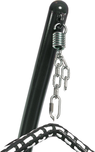 Изображение товара Кресло подвесное M-Group Капля Люкс / 11034104 (черный/белый ротанг/зеленая подушка)