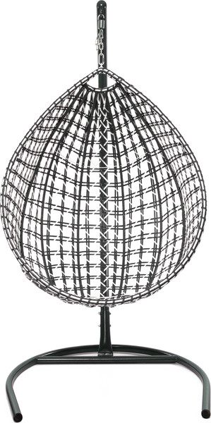 Изображение товара Кресло подвесное M-Group Капля Люкс / 11034104 (черный/белый ротанг/зеленая подушка)