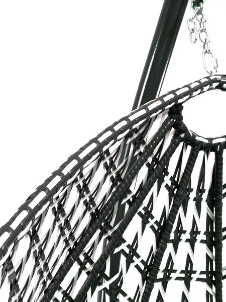 Изображение товара Кресло подвесное M-Group Капля Люкс / 11034104 (черный/белый ротанг/зеленая подушка)