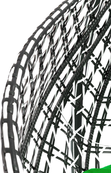 Изображение товара Кресло подвесное M-Group Капля Люкс / 11034104 (черный/белый ротанг/зеленая подушка)