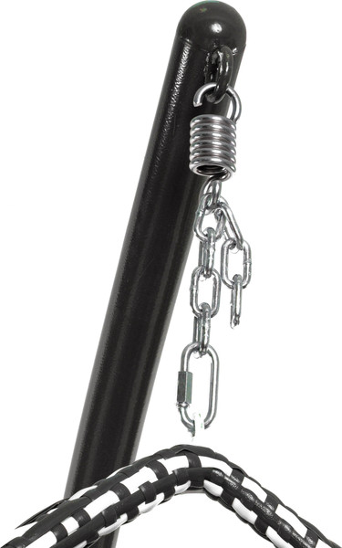 Изображение товара Кресло подвесное M-Group Капля Люкс / 11034105 (черный/белый ротанг/коричневая подушка)