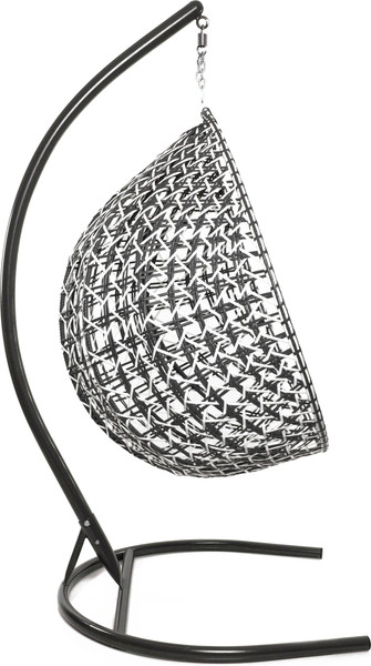 Изображение товара Кресло подвесное M-Group Капля Люкс / 11034105 (черный/белый ротанг/коричневая подушка)