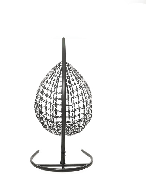 Изображение товара Кресло подвесное M-Group Капля Люкс / 11034105 (черный/белый ротанг/коричневая подушка)