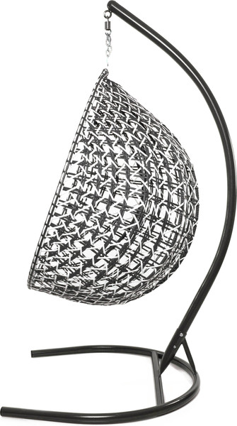 Изображение товара Кресло подвесное M-Group Капля Люкс / 11034105 (черный/белый ротанг/коричневая подушка)