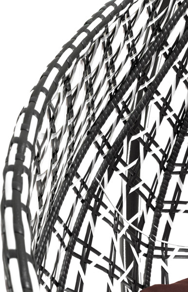 Изображение товара Кресло подвесное M-Group Капля Люкс / 11034105 (черный/белый ротанг/коричневая подушка)