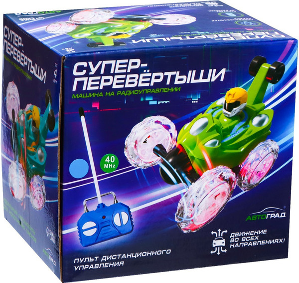 Изображение товара Радиоуправляемая игрушка Автоград Перевертыш Трюк / 7706961 (синий, с батарейками)