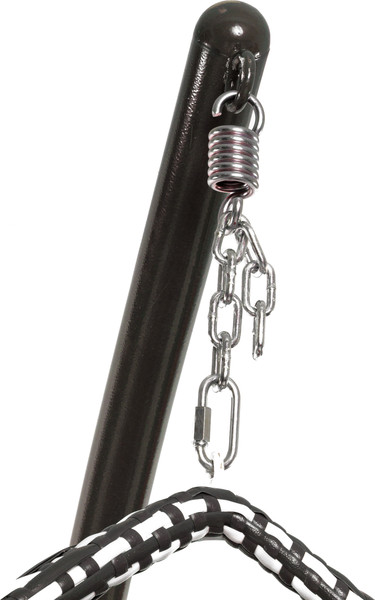 Изображение товара Кресло подвесное M-Group Капля Люкс / 11034106 (черный/белый ротанг/красная подушка)