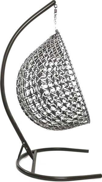 Изображение товара Кресло подвесное M-Group Капля Люкс / 11034106 (черный/белый ротанг/красная подушка)