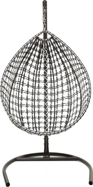 Изображение товара Кресло подвесное M-Group Капля Люкс / 11034106 (черный/белый ротанг/красная подушка)