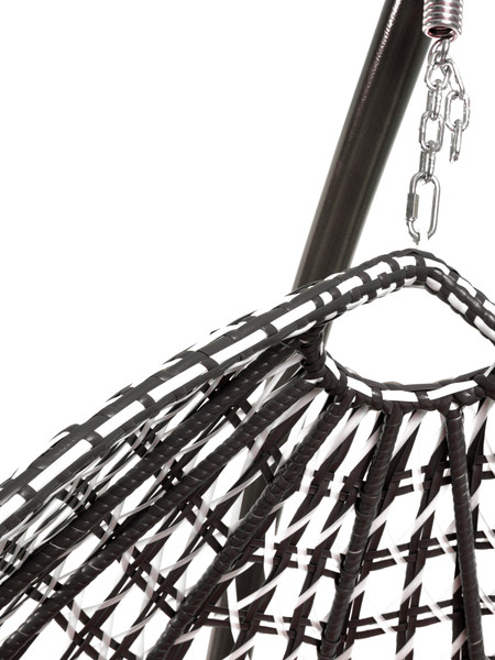 Изображение товара Кресло подвесное M-Group Капля Люкс / 11034106 (черный/белый ротанг/красная подушка)