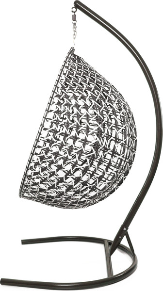 Изображение товара Кресло подвесное M-Group Капля Люкс / 11034106 (черный/белый ротанг/красная подушка)