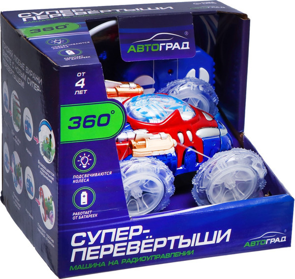 Изображение товара Радиоуправляемая игрушка Автоград Перевертыш Трюк / 7706965 (синий, с батарейками)