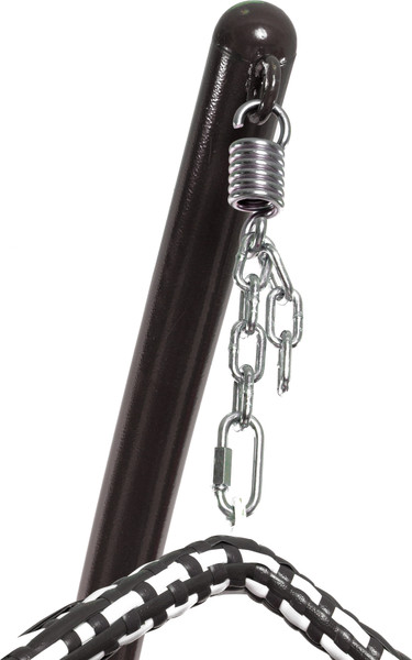 Изображение товара Кресло подвесное M-Group Капля Люкс / 11034108 (черный/белый ротанг/розовая подушка)