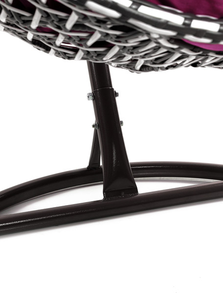 Изображение товара Кресло подвесное M-Group Капля Люкс / 11034108 (черный/белый ротанг/розовая подушка)