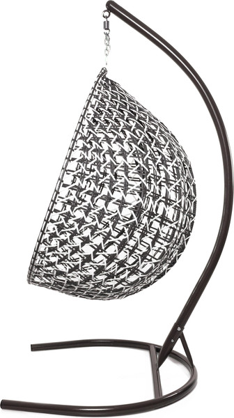 Изображение товара Кресло подвесное M-Group Капля Люкс / 11034108 (черный/белый ротанг/розовая подушка)