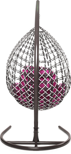 Изображение товара Кресло подвесное M-Group Капля Люкс / 11034108 (черный/белый ротанг/розовая подушка)