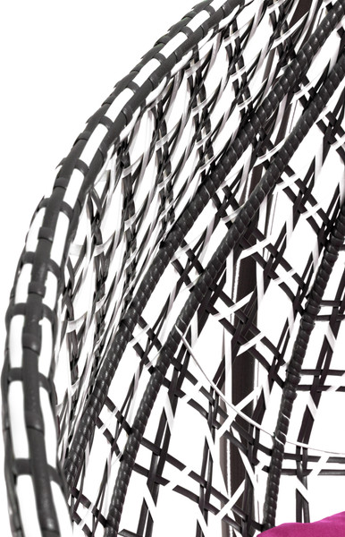 Изображение товара Кресло подвесное M-Group Капля Люкс / 11034108 (черный/белый ротанг/розовая подушка)