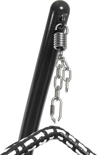 Изображение товара Кресло подвесное M-Group Капля Люкс / 11034109 (черный/белый ротанг/серая подушка)