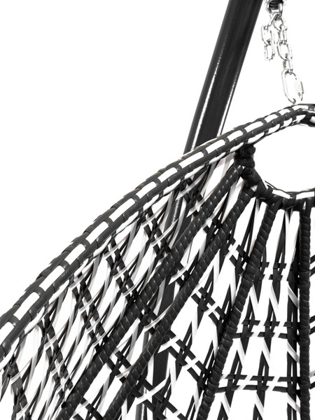 Изображение товара Кресло подвесное M-Group Капля Люкс / 11034109 (черный/белый ротанг/серая подушка)