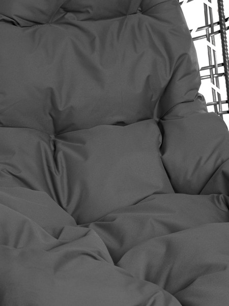 Изображение товара Кресло подвесное M-Group Капля Люкс / 11034109 (черный/белый ротанг/серая подушка)