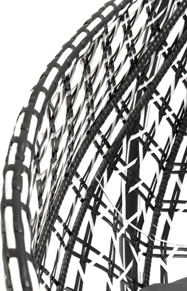 Изображение товара Кресло подвесное M-Group Капля Люкс / 11034109 (черный/белый ротанг/серая подушка)