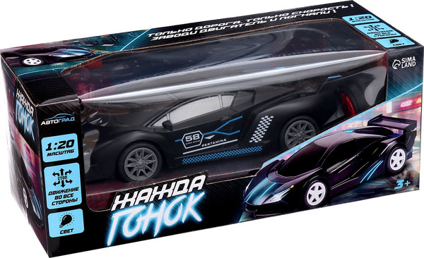 Изображение товара Радиоуправляемая игрушка Автоград Машина. Жажда гонок 634-2 / 9932941 (черный, с батарейками)