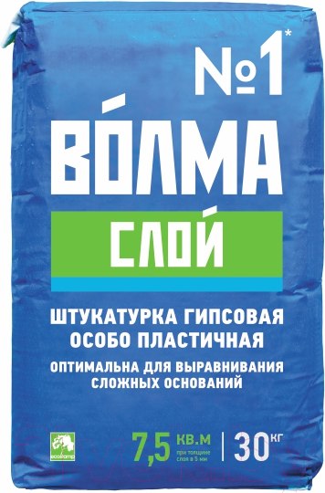 Изображение товара Штукатурка выравнивающая Волма Слой (30кг)