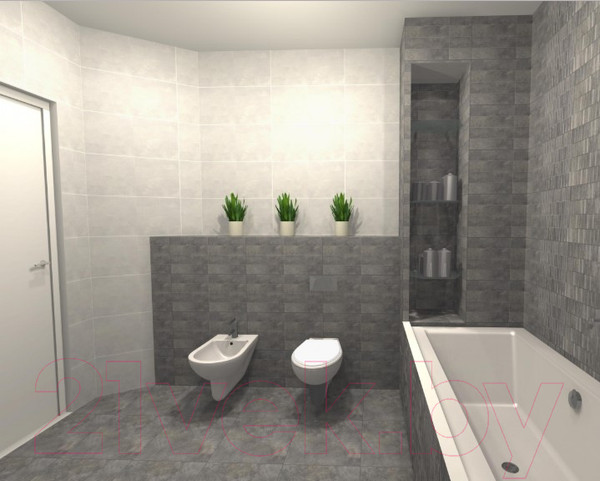 Изображение товара Декоративная плитка Beryoza Ceramica Дивар 4 серый (300x600)