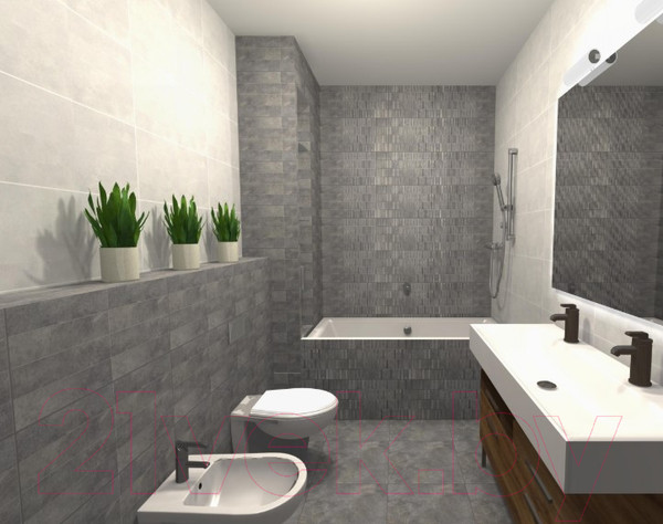 Изображение товара Декоративная плитка Beryoza Ceramica Дивар 4 серый (300x600)