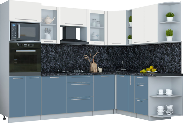 Изображение товара Кухонный гарнитур Интерлиния Мила Пластик 1.88x2.8 PR (зефирный/арктический/кастилло темный)