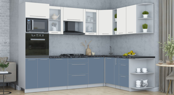 Изображение товара Кухонный гарнитур Интерлиния Мила Пластик 1.88x2.8 PR (зефирный/арктический/кастилло темный)