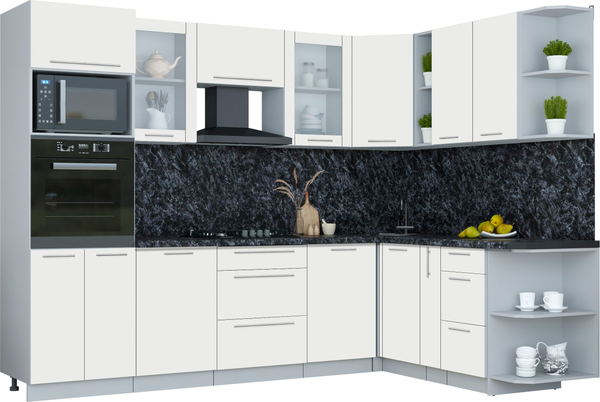 Изображение товара Кухонный гарнитур Интерлиния Мила Пластик 1.88x2.8 PR (зефирный/зефирный/кастилло темный)