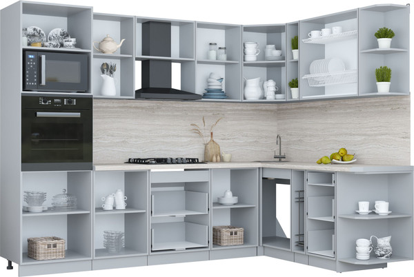 Изображение товара Кухонный гарнитур Интерлиния Мила Пластик 1.88x2.8 PR (зефирный/шторм/кастилло темный)