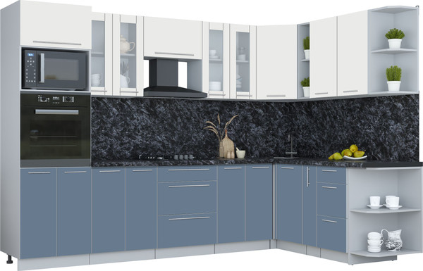 Изображение товара Кухонный гарнитур Интерлиния Мила Пластик 1.88x3.0 PR (зефирный/арктический/кастилло темный)