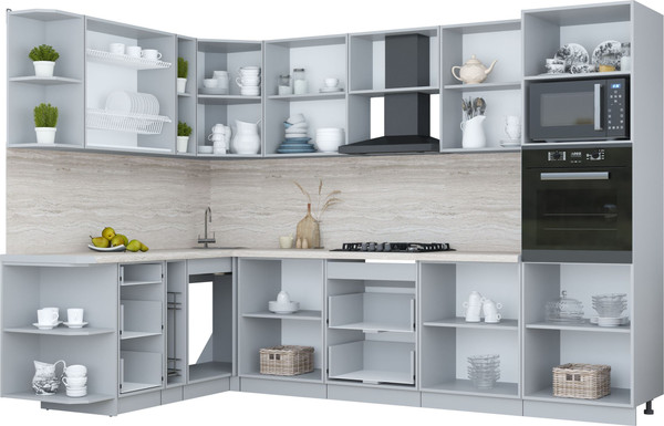 Изображение товара Кухонный гарнитур Интерлиния Мила Пластик 1.88x3.0 PR (зефирный/полынь/кастилло темный)