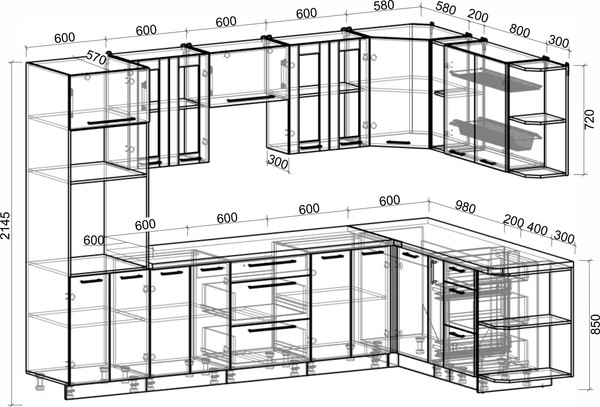 Изображение товара Кухонный гарнитур Интерлиния Мила Пластик 1.88x3.0 PR (оксид темный/оксид темный/бискайская сосна)