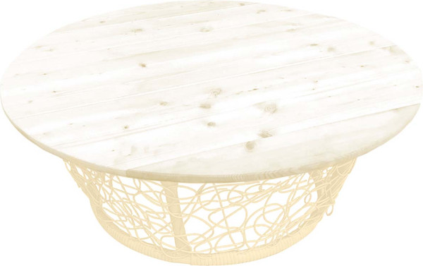 Изображение товара Стол садовый M-Group Папасан круглый / 19040500 (бежевый с ротангом)